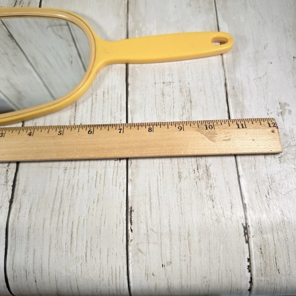 Beige Hand Mirror Plastic 11